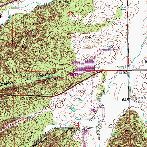 Topographic Map of Shantaky Hollow, IN