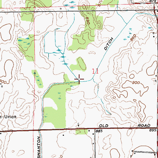 Topographic Map of Shanton Ditch, IN