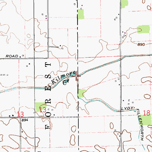 Topographic Map of Shanty Creek, IN