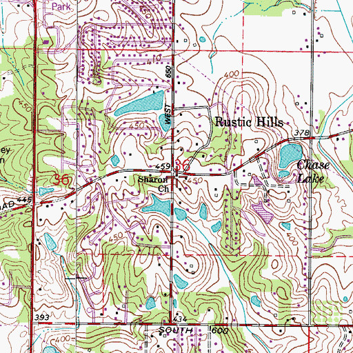 Topographic Map of Sharon Church, IN