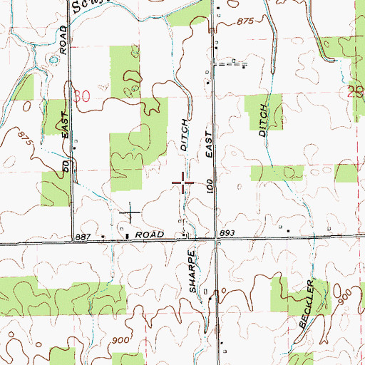 Topographic Map of Sharpe Ditch, IN