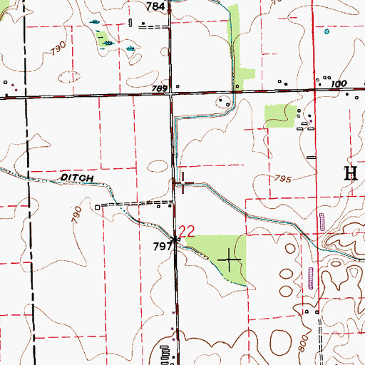 Topographic Map of Shatto Ditch, IN