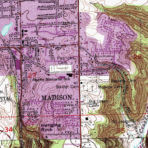 Topographic Map of Shawe Memorial High School, IN