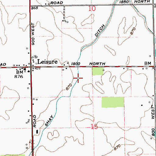 Topographic Map of Shay Ditch, IN