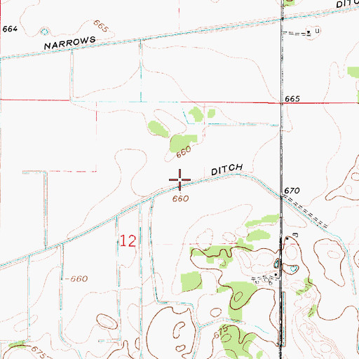 Topographic Map of Sheep Ditch, IN