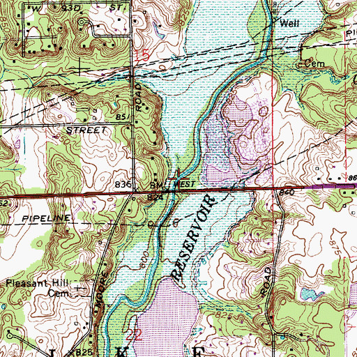 Topographic Map of Sheets Creek, IN