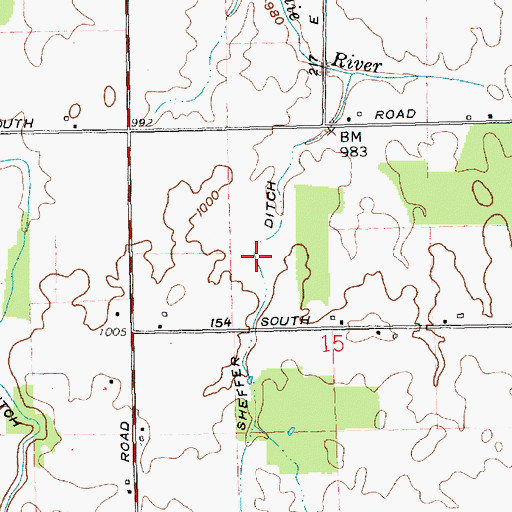 Topographic Map of Sheffer Ditch, IN