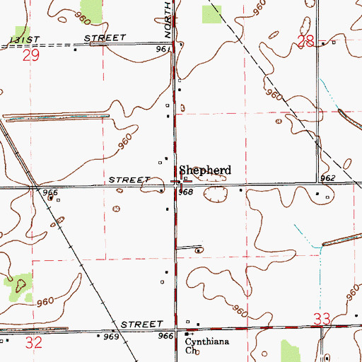 Topographic Map of Shepherd, IN