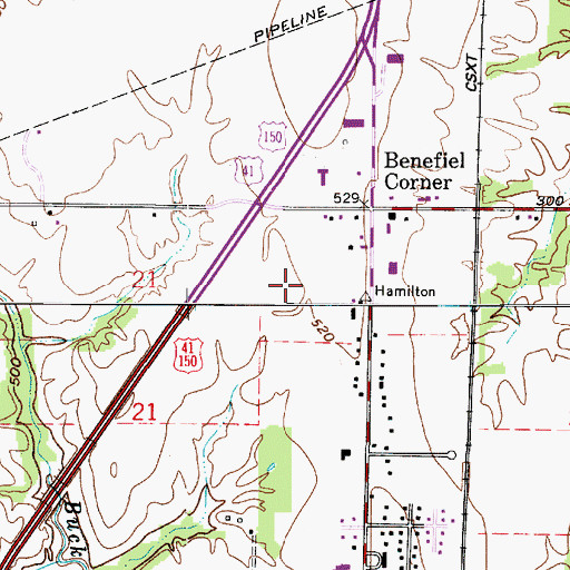 Topographic Map of Sullivan County Community Hospital, IN
