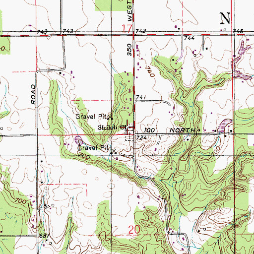 Topographic Map of Shiloh Church, IN