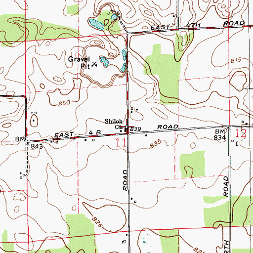 Topographic Map of Shiloh Church, IN