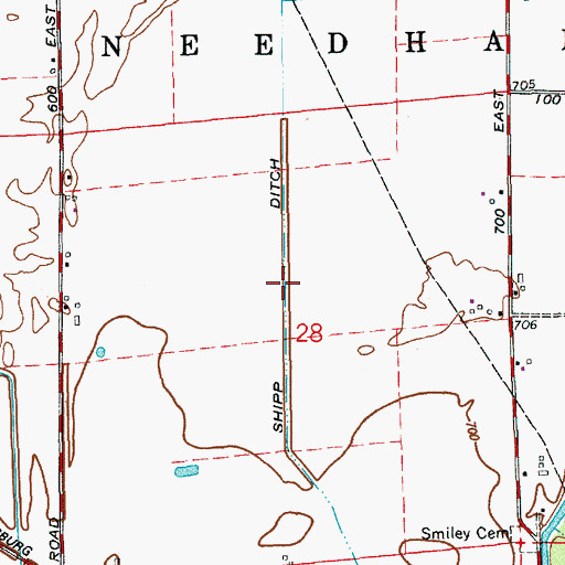 Topographic Map of Shipp Ditch, IN