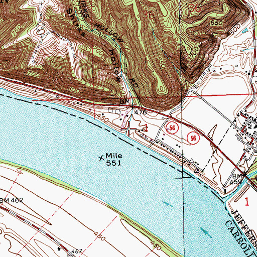 Topographic Map of Shirks Hollow, IN
