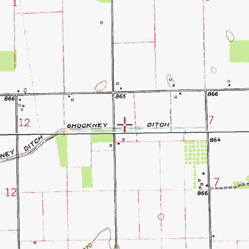 Topographic Map of Shockney Ditch, IN