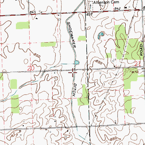 Topographic Map of Shoemaker Ditch, IN