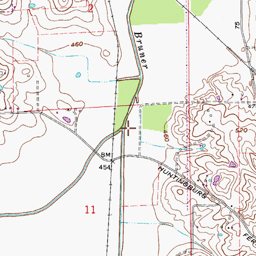 Topographic Map of Short Creek, IN