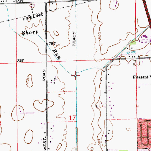 Topographic Map of Short Run, IN