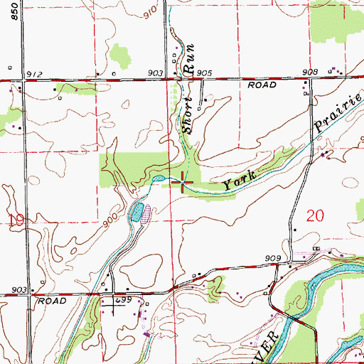 Topographic Map of Short Run, IN