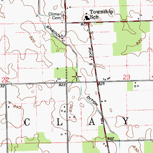 Topographic Map of Shrock Ditch, IN