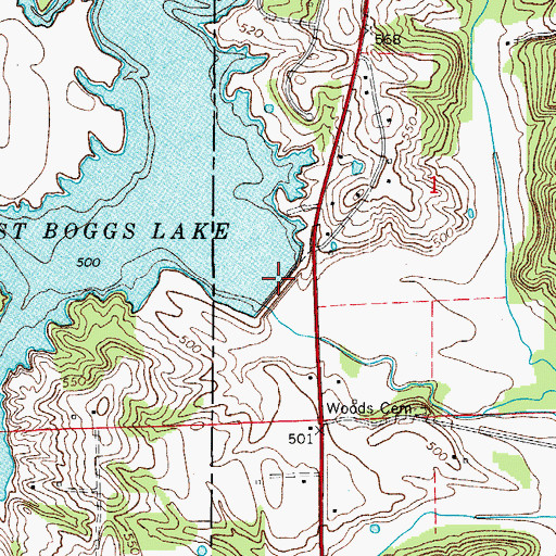 Topographic Map of Shurn Creek, IN