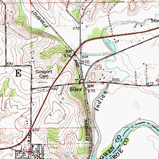 Topographic Map of Silex, IN