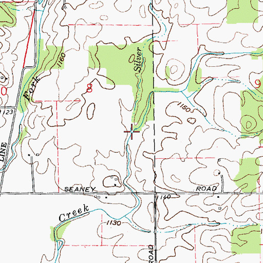 Topographic Map of Silver Brook, IN