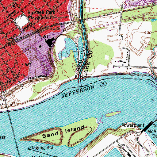 Topographic Map of Silver Creek, IN