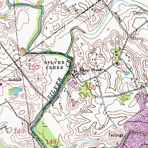 Topographic Map of Silver Creek Church, IN