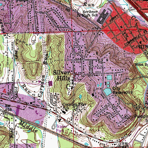 Topographic Map of Silver Hills, IN