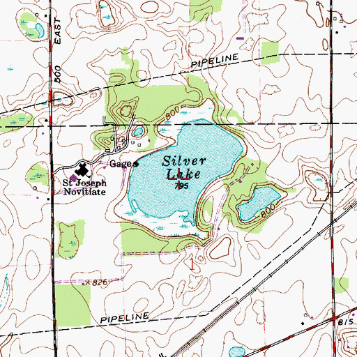 Topographic Map of Silver Lake, IN