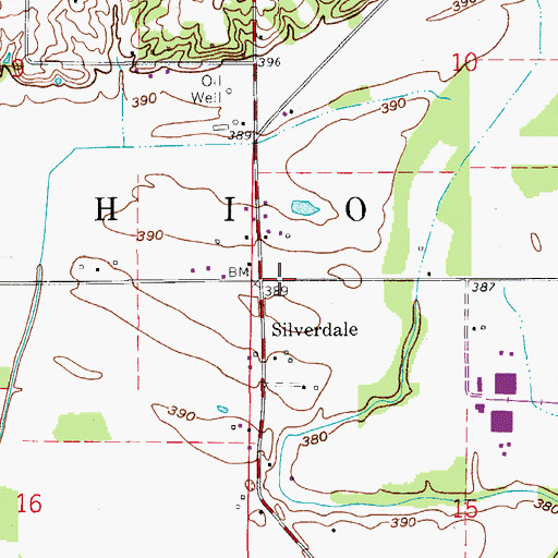 Topographic Map of Silverdale, IN