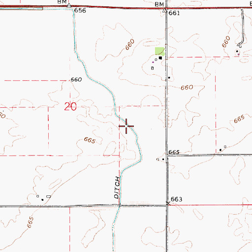 Topographic Map of Simonin Ditch, IN