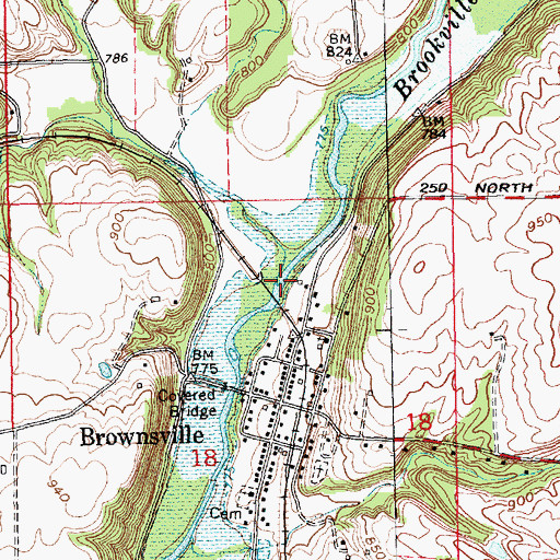 Topographic Map of Simpson Creek, IN