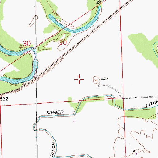 Topographic Map of Singer Ditch, IN