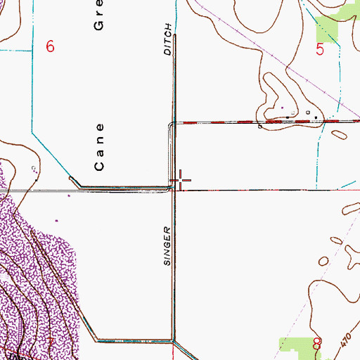 Topographic Map of Singer Ditch, IN