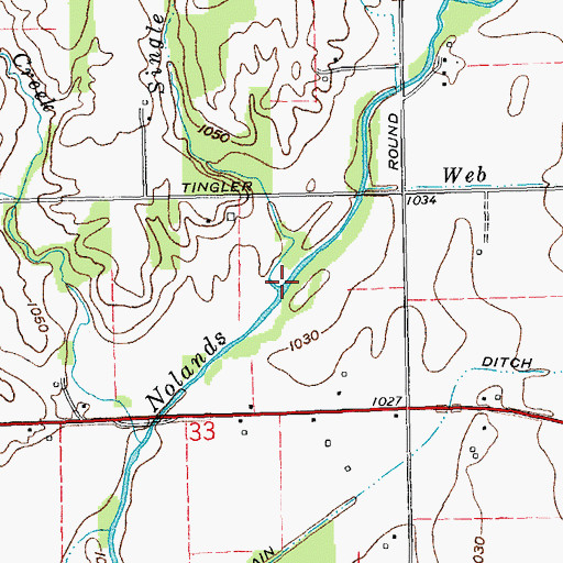 Topographic Map of Single Creek, IN