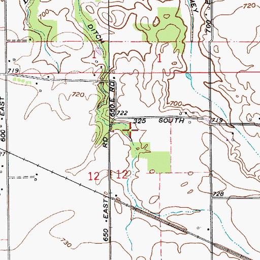 Topographic Map of Sixby Ditch, IN