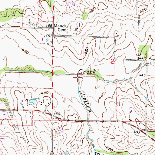 Topographic Map of Skelton Branch, IN