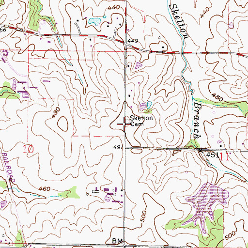 Topographic Map of Skelton Cemetery, IN