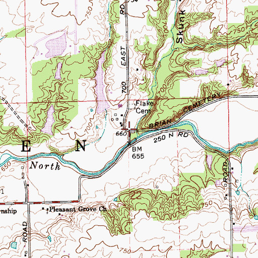 Topographic Map of Skunk Hollow, IN