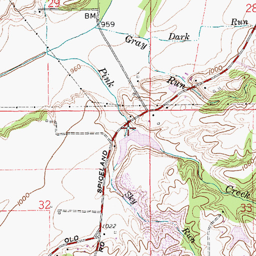 Topographic Map of Sky Run, IN