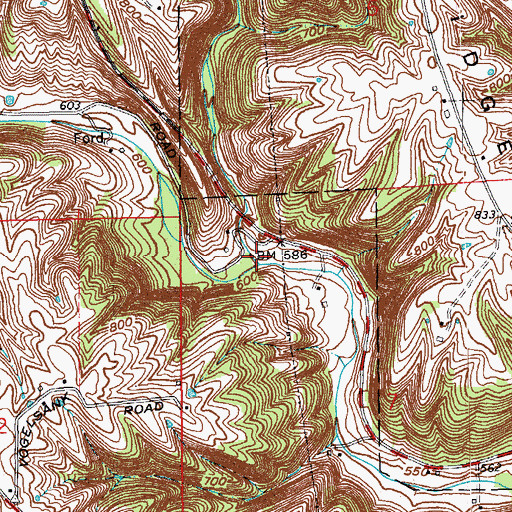 Topographic Map of Slab Camp Creek, IN