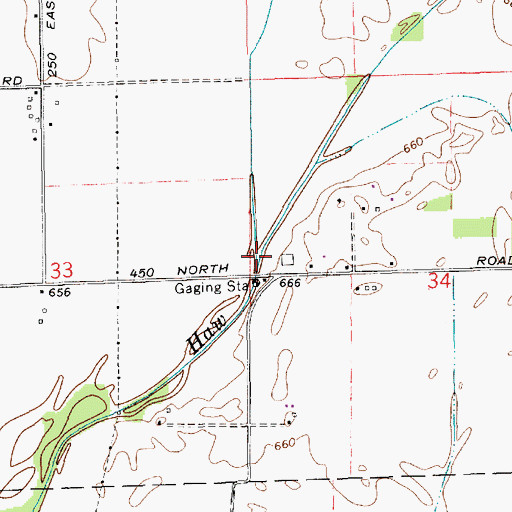 Topographic Map of Slash-Loesch Ditch, IN