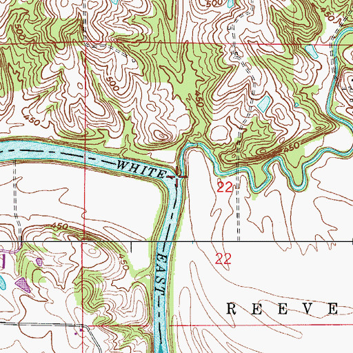 Topographic Map of Slate Creek, IN