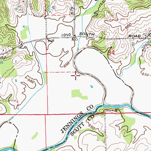 Topographic Map of Slate Creek, IN