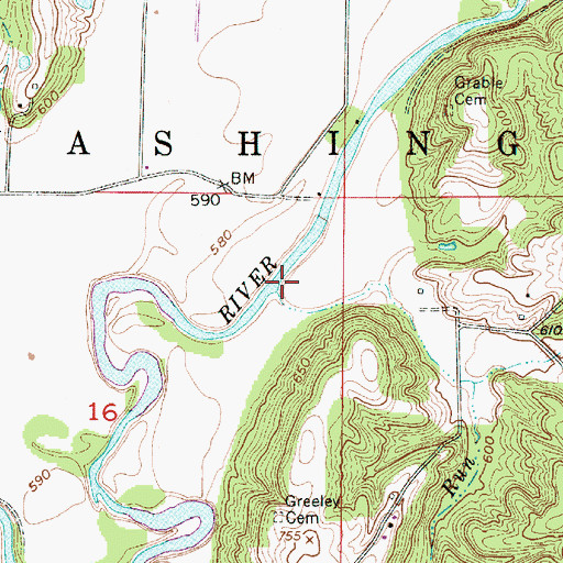 Topographic Map of Slate Run, IN