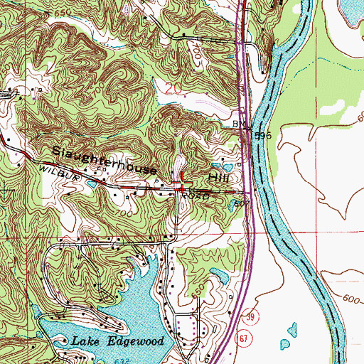 Topographic Map of Slaughterhouse Hill, IN