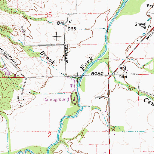 Topographic Map of Sleet Brook, IN