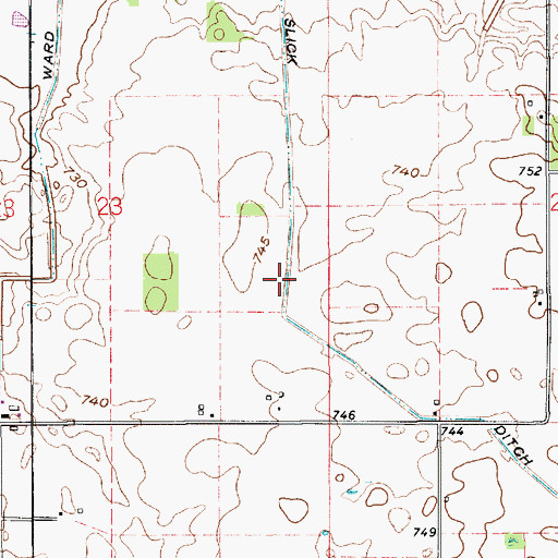 Topographic Map of Slick Ditch, IN