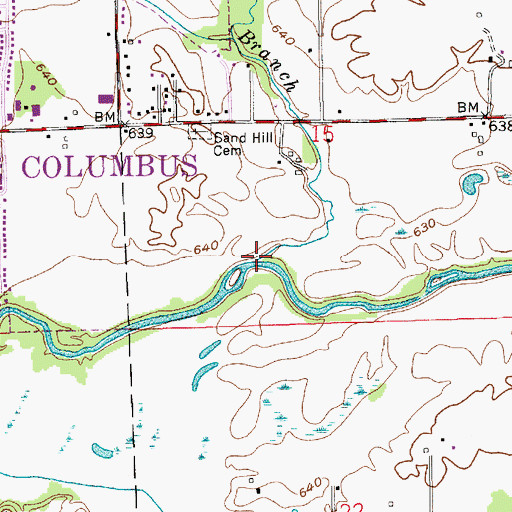 Topographic Map of Sloan Branch, IN